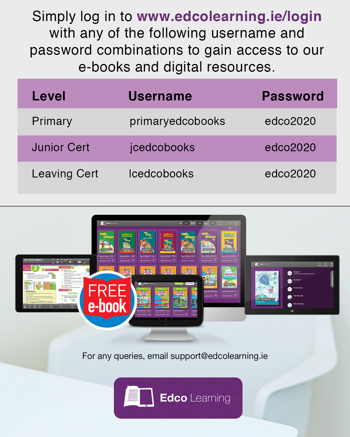 Update from EDCO re access to eBooks HFCS.ie